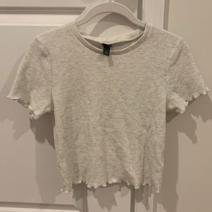 wild fable waffle knit crop top grey
